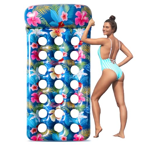Inflatable Oversized Pool Float Lounger with Headrest W714440