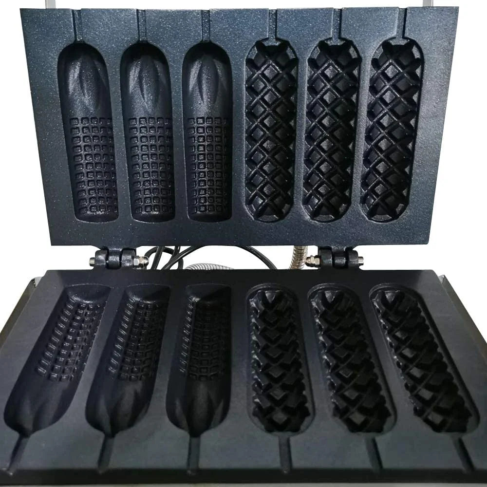 6 PCS Non Stick Stainless Steel Electric Waffle Maker 1500W U556