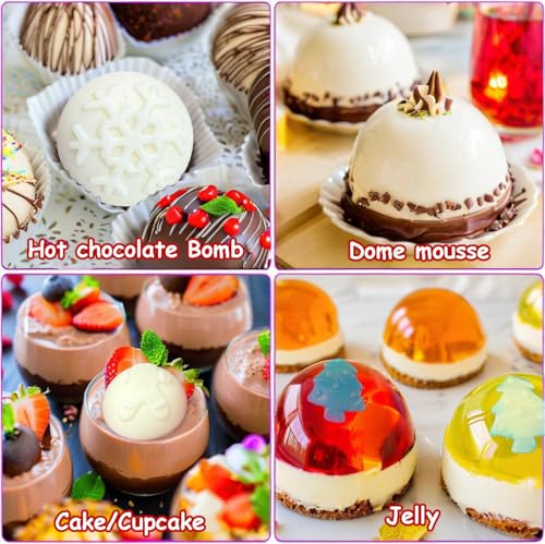 2 Pcs 8-Cavity Christmas Hot Cocoa Bomb Silicone Mold W421