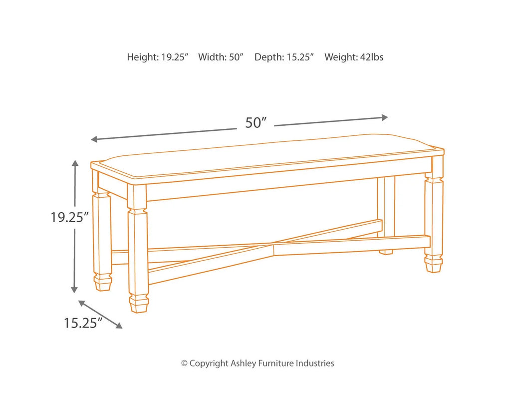 Black/Grayish Brown Dining Bench O410361