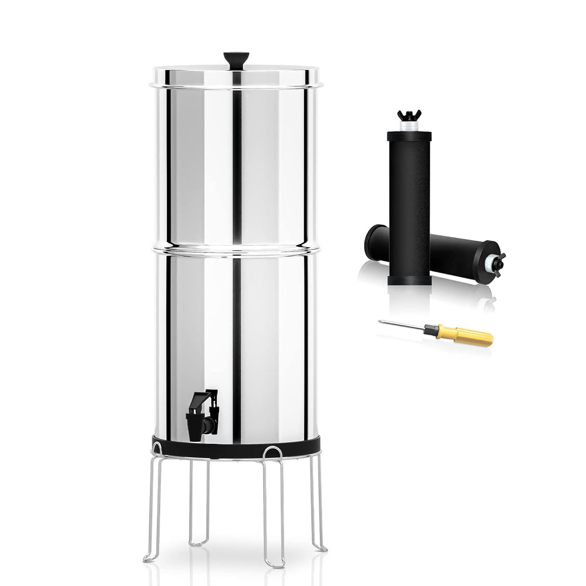 2.9 Gallon Gravity-Fed Water Filter with Stainless Steel Stand G1021