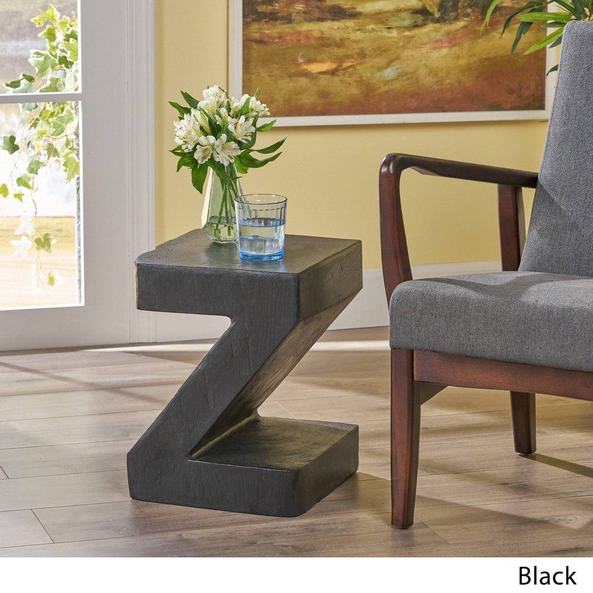 16 in. Light Gray Concrete Accent Table K72709