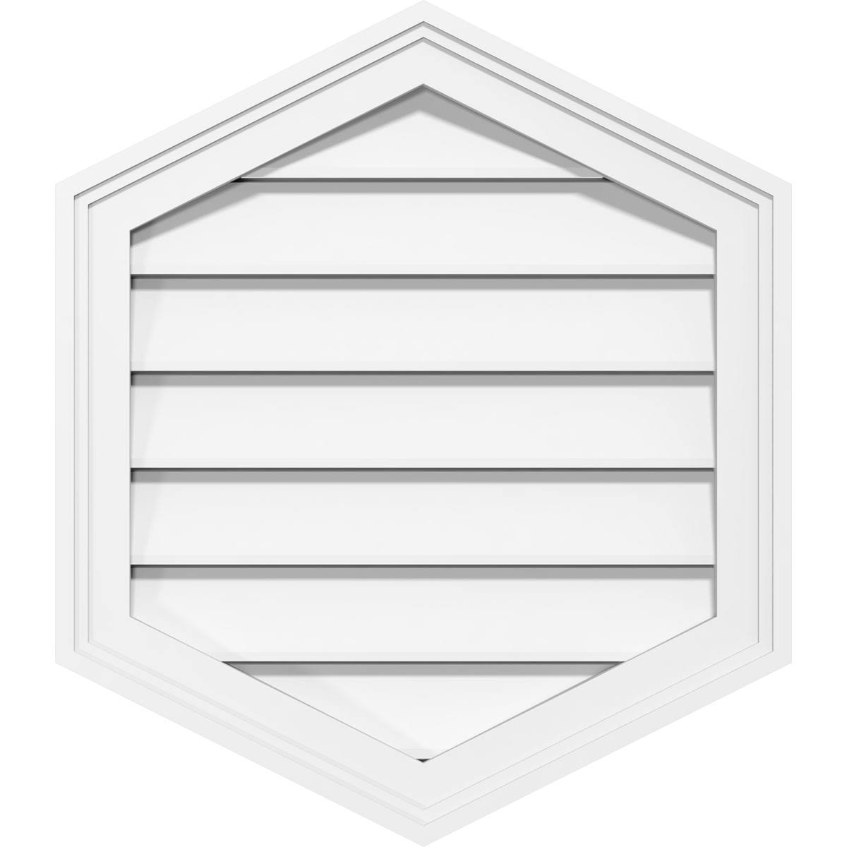 24x22W x 36x22H Vertical Peaked Surface Mount PVC Gable Vent M68787