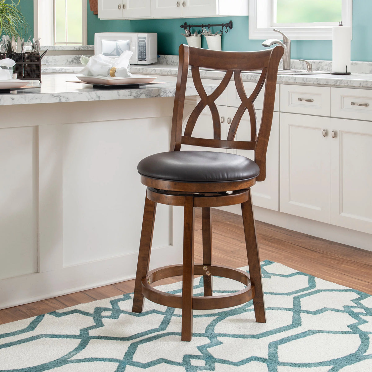 Rustic Oak Swivel Counter Stool H6267