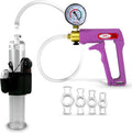 Vibrating Penis Pump with Vacuum Gauge and 4 Constriction Rings X79919