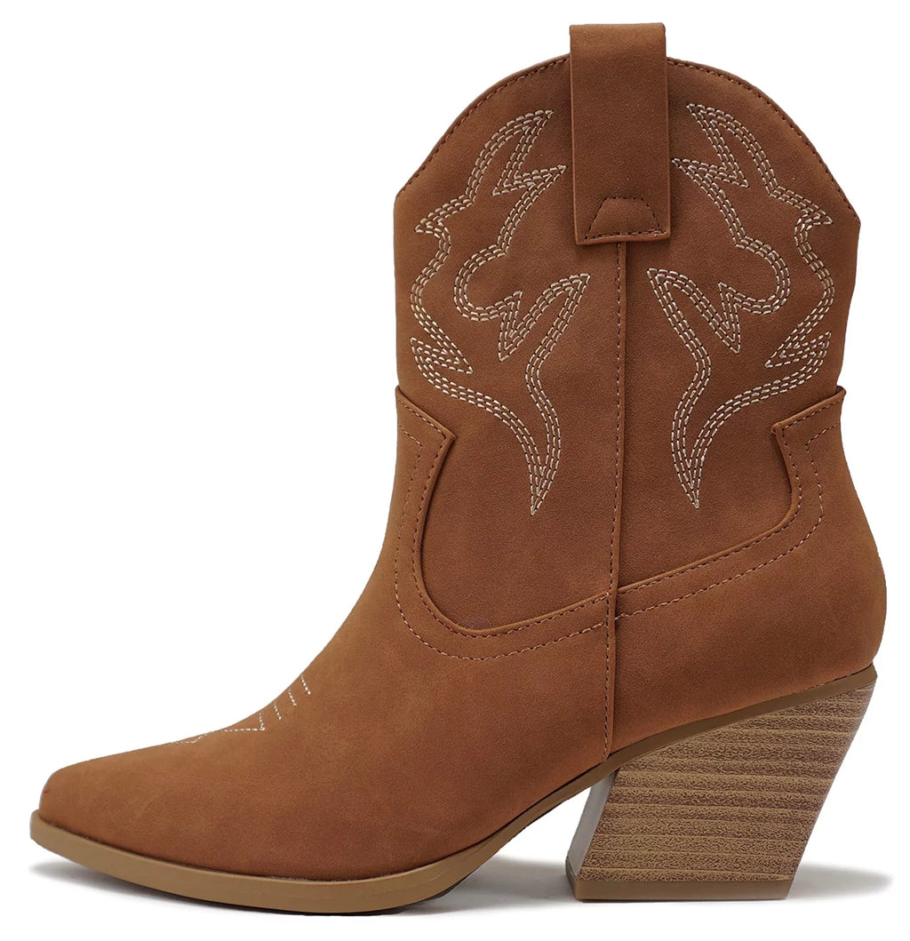Brown Western Ankle Boots G239