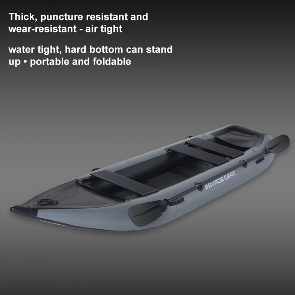 Inflatable Kayak Fishing Boat Set with Seat, Pump, Paddle, Repair Kit, Grey PVC G737