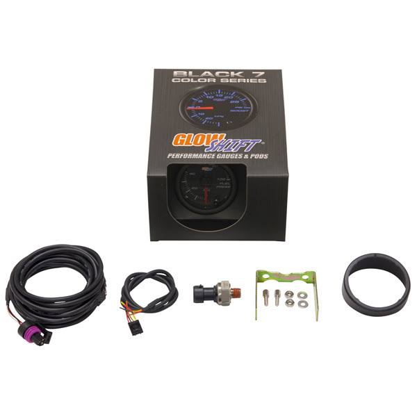 Black 7 Color 100 PSI Fuel Pressure Gauge Kit Q19993
