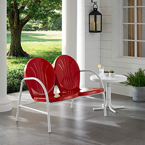 2-Piece Metal Outdoor Conversation Set with Table and Loveseat - Grasshopper Green Z50754