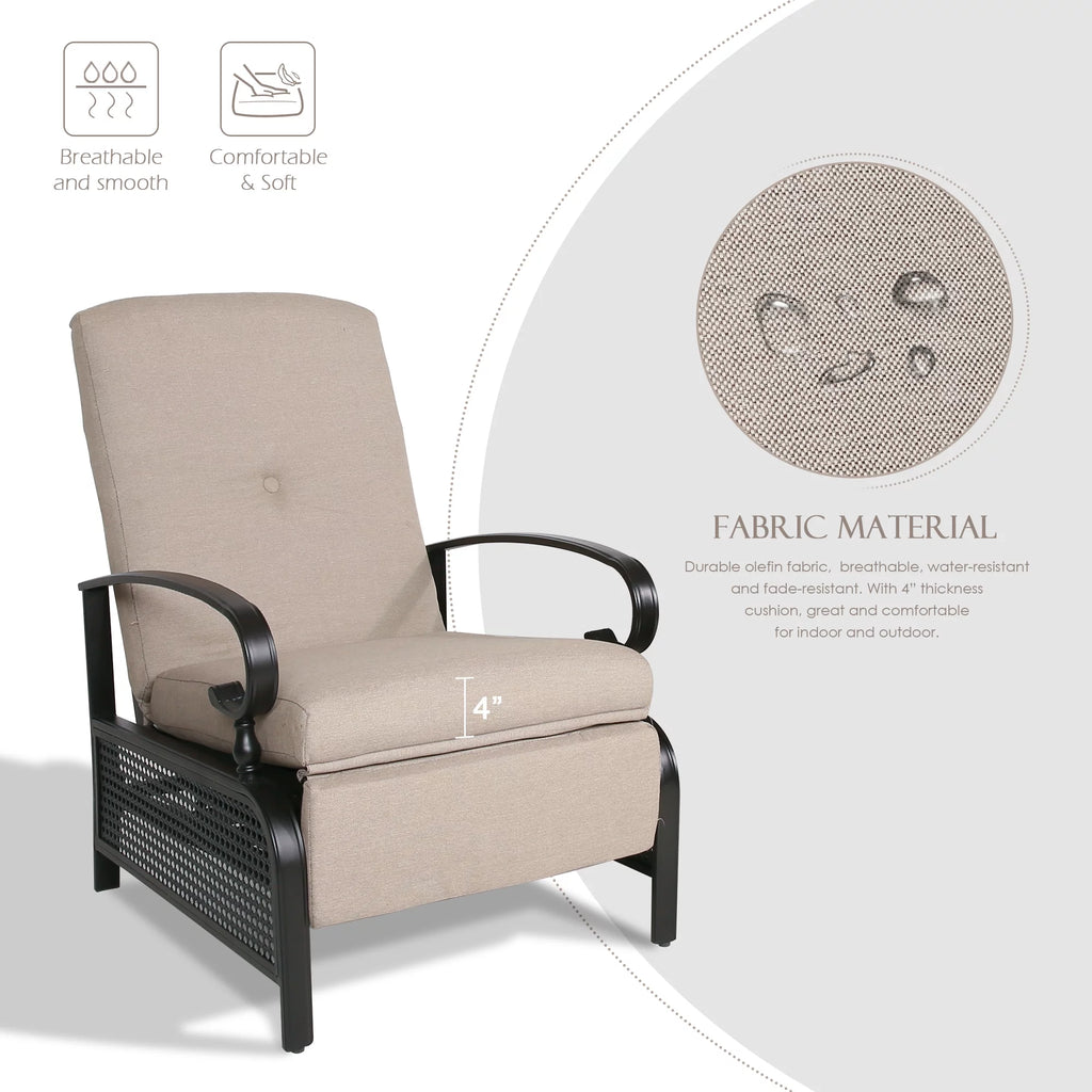 3 Pieces Metal Recliner Conversation Set E561805