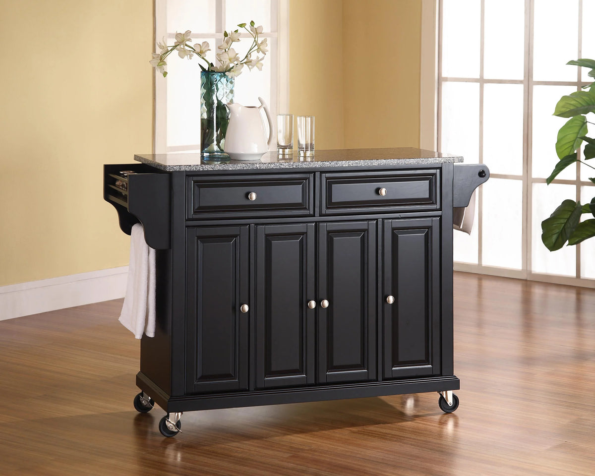 Black/Gray Stainless Steel Wood Kitchen Cart T82905