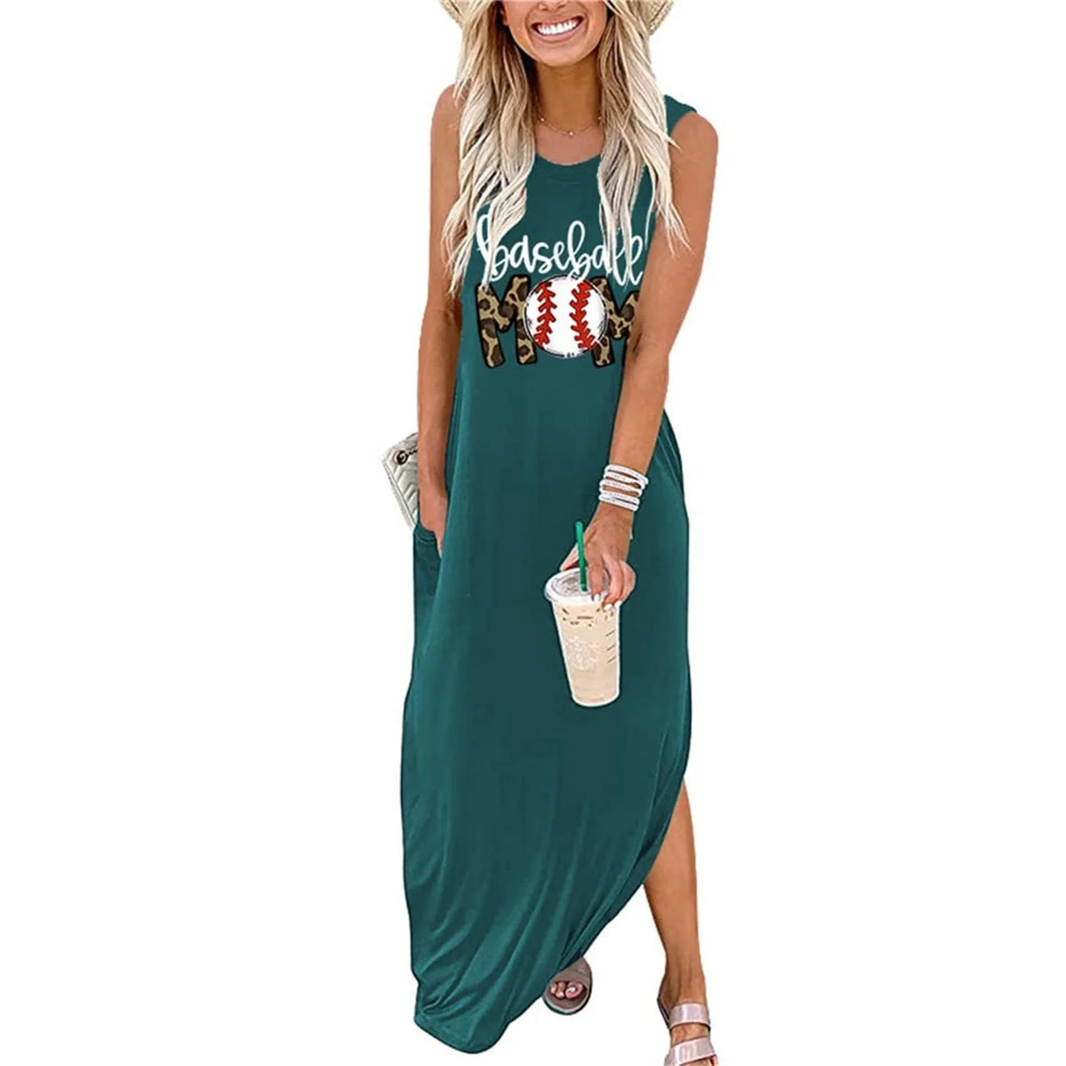 Graphic Printed Casual Long Tshirt Sundress R337