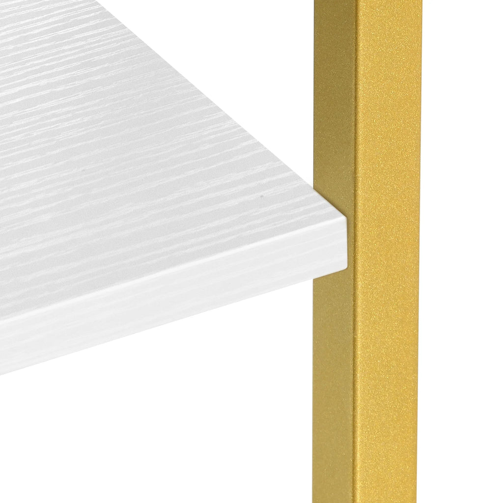 5-Tier Gold and White Bookshelf F4091