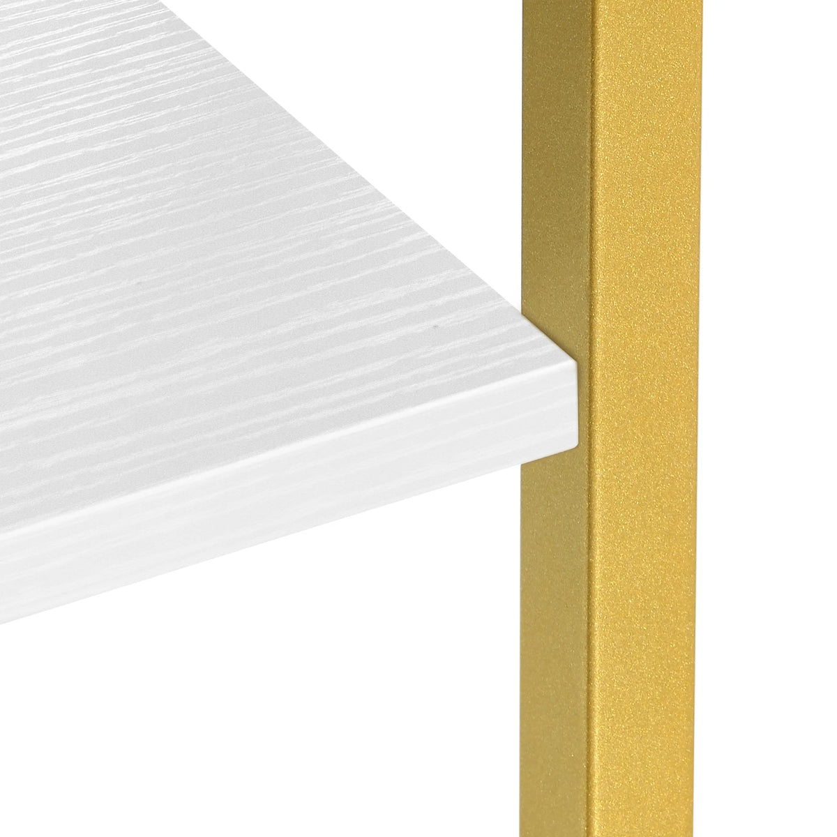 5-Tier Gold and White Bookshelf F4091