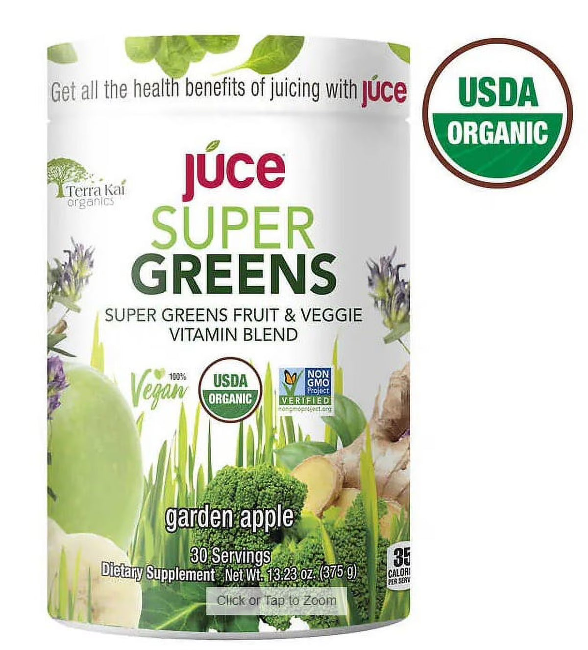 USDA Organic Super Greens Fruit and Veggie Powder, 13.23 Ounces U226