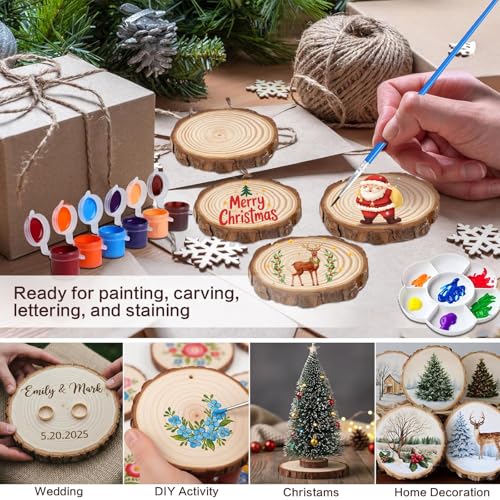 20 Pcs Natural Round Wood Slices Craft Kit Z799