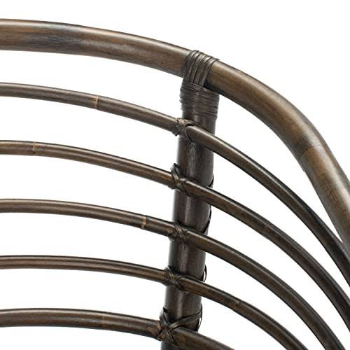 Dark Brown Rattan Bar Stool K386