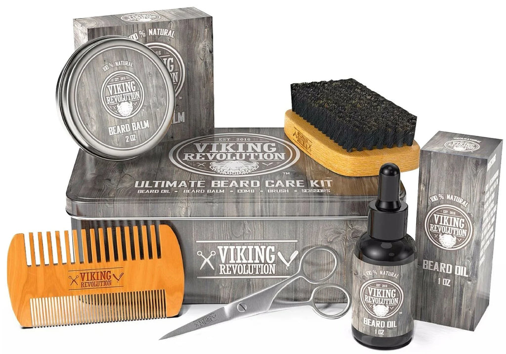 Beard Care Kit with Beard Balm, Beard Oil, Scissors Y655621