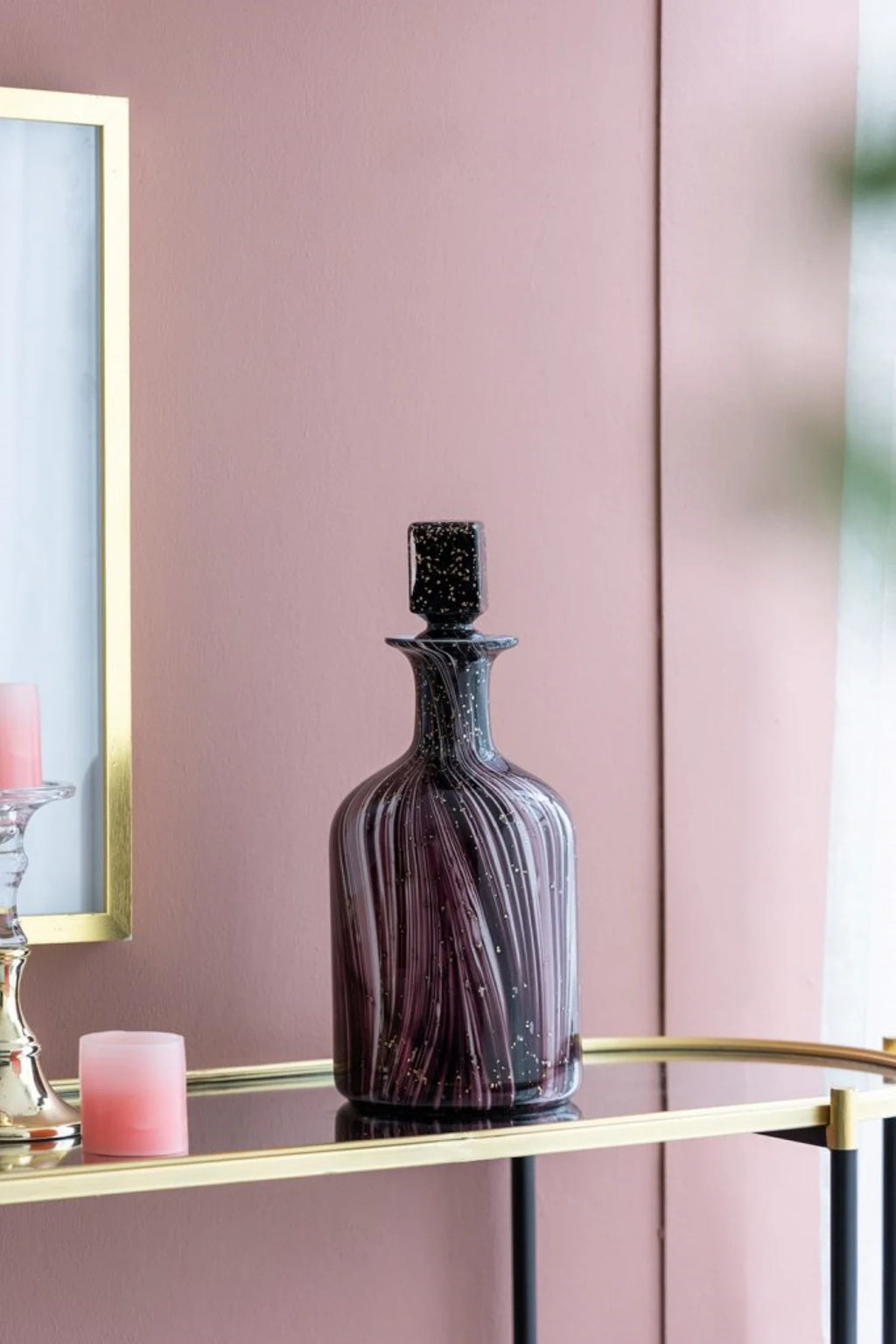 Wavy Glass Bottle with Stopper G5999