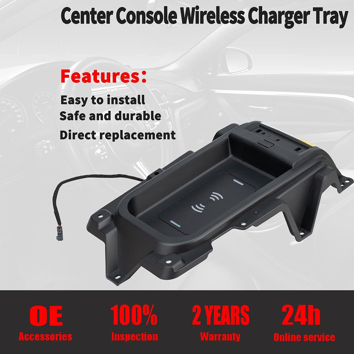 Center Console Wireless Charger Tray for Toyota Tundra 2014-2021 N281688