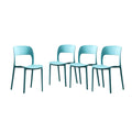 Plastic Stacking Dining Chairs Set of 4 D36823