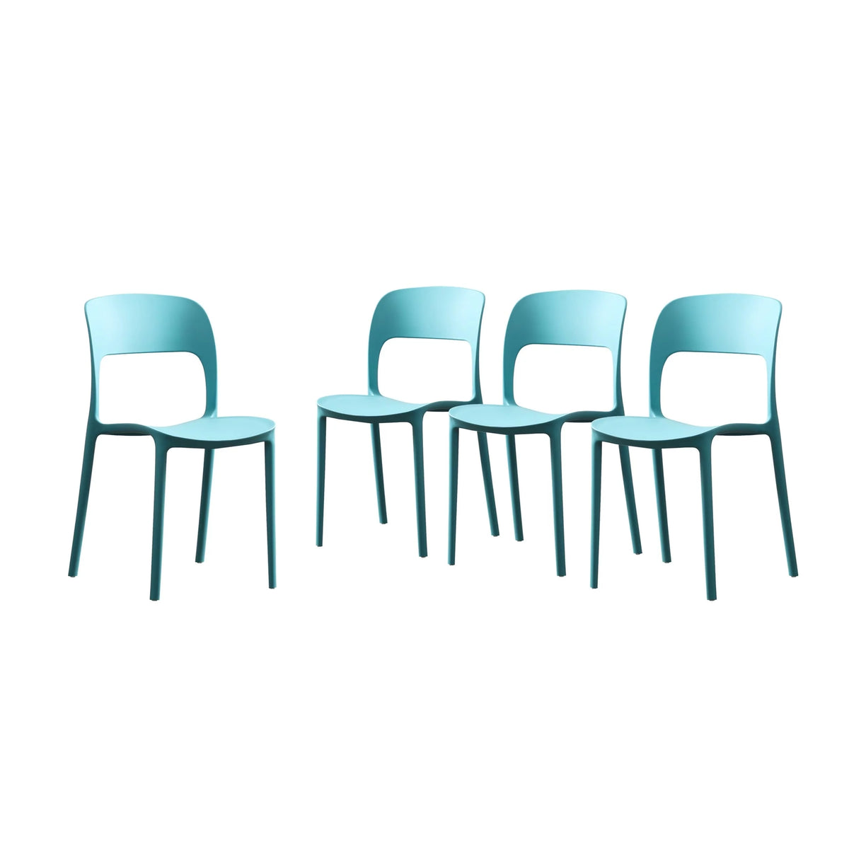 Plastic Stacking Dining Chairs Set of 4 D36823