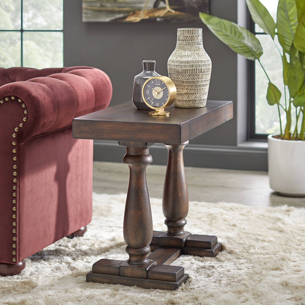 Rustic Brown End Table P136