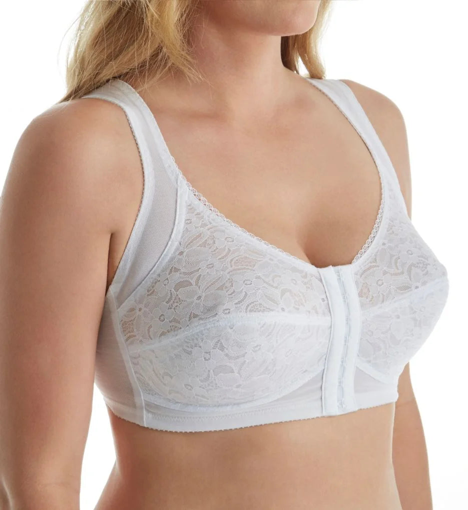 Posture Support Back with Front Closure Bra (White 34B) F4180