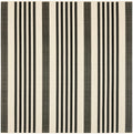 Black/Bone Striped Square Indoor/Outdoor Area Rug Y906