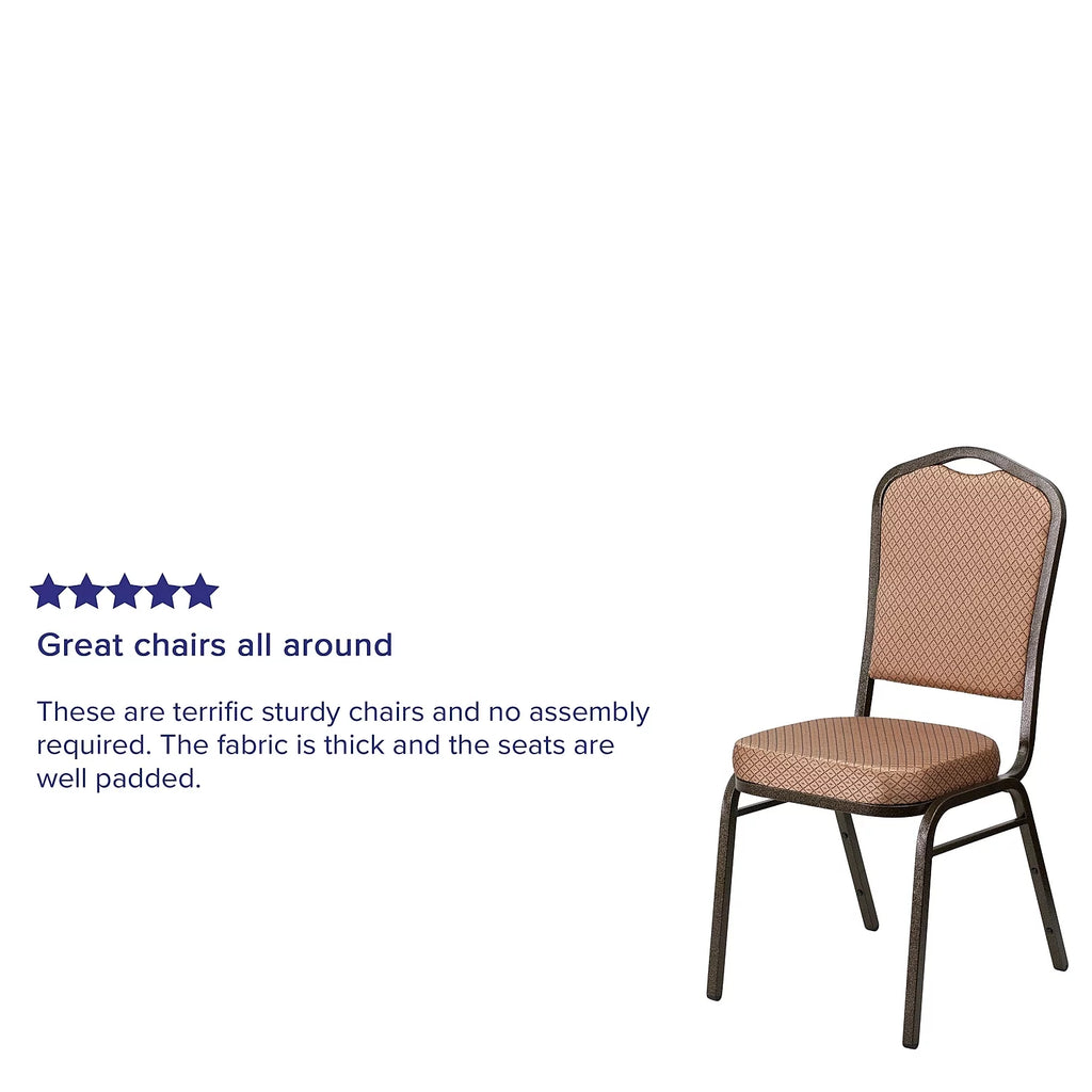 4 Pack Gold Diamond Patterned Fabric Stacking Banquet Chair A60246