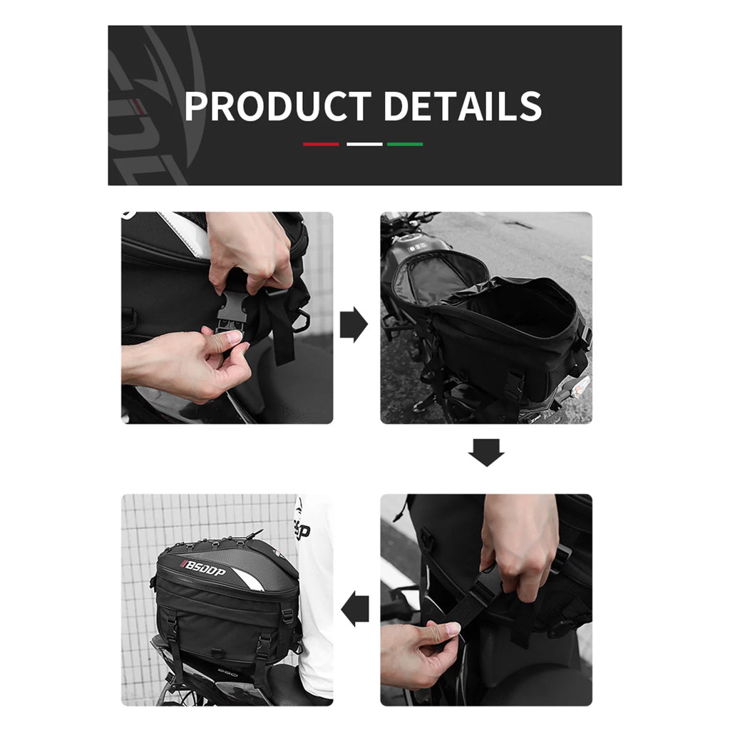 Waterproof Hard Shell Motorcycle Backpack F89355