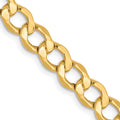 18 inch 5.25 mm Yellow Gold Curb Chain Necklace I890