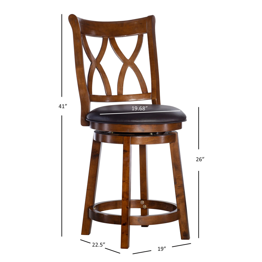 Rustic Oak Swivel Counter Stool H6267