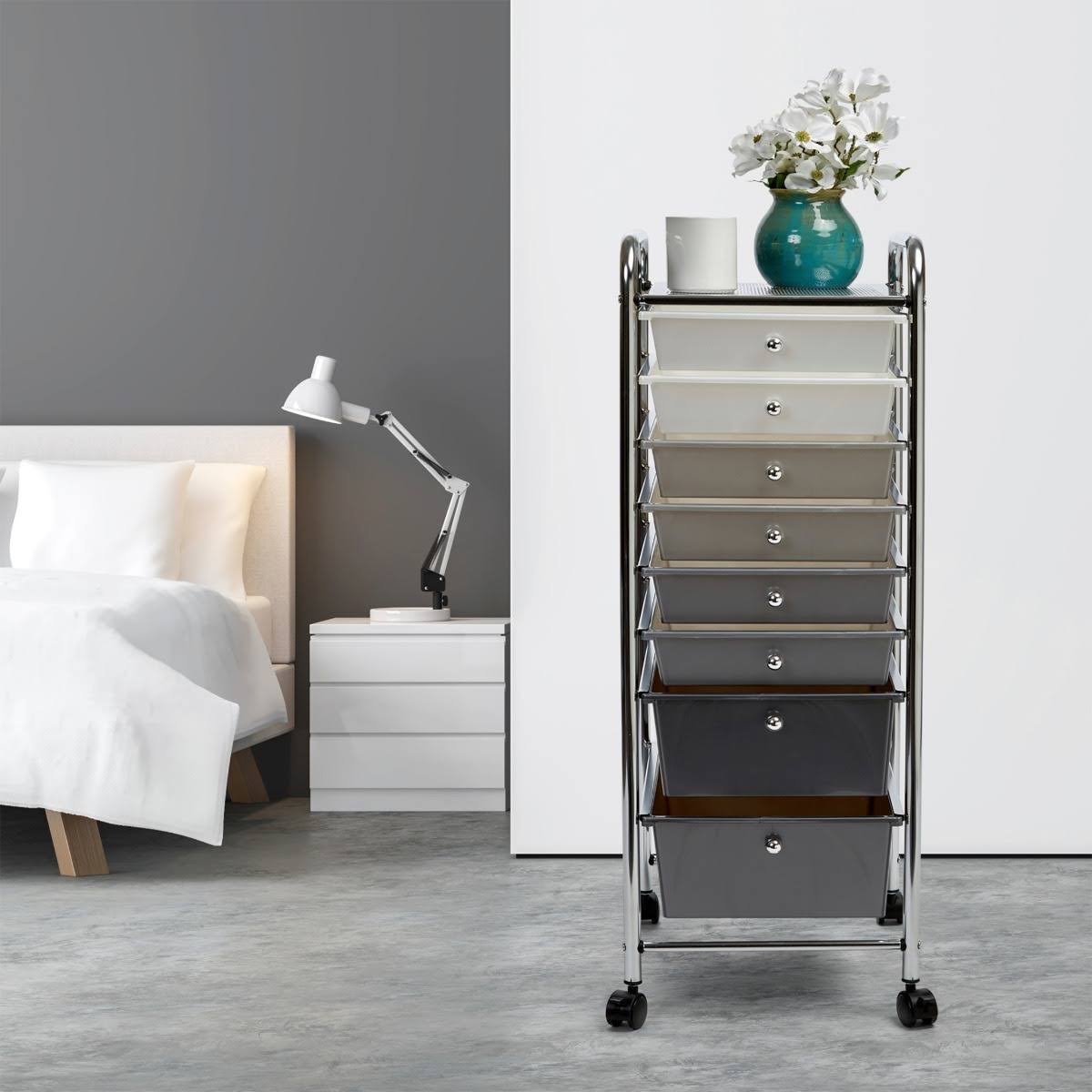 8 Drawer Storage Bin Organizer Cart K198993