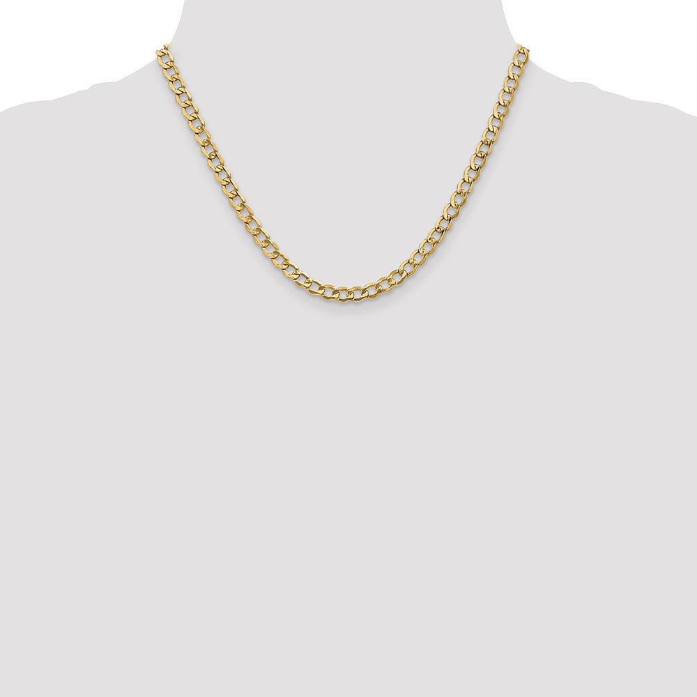 18 inch 5.25 mm Yellow Gold Curb Chain Necklace I890
