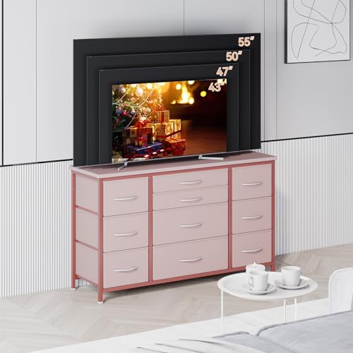 Black 10 Drawer Dresser with Power Outlet P85120