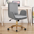 Grey Velvet Upholstered Desk Chair F6897