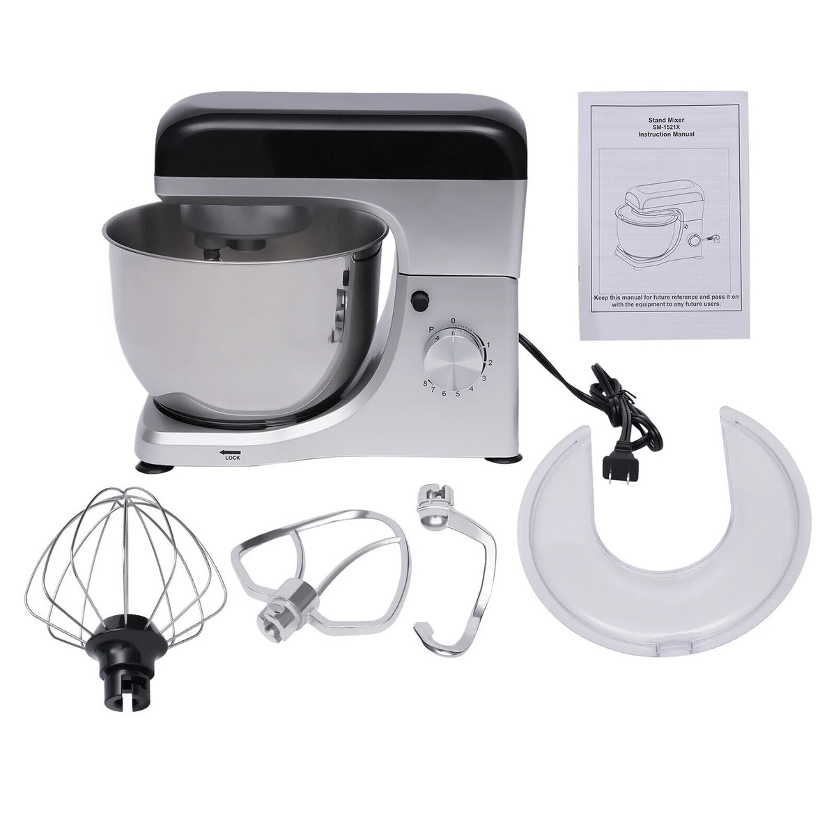 4.5L 1000W Electric Stand Mixer with Hook Attachments Y679
