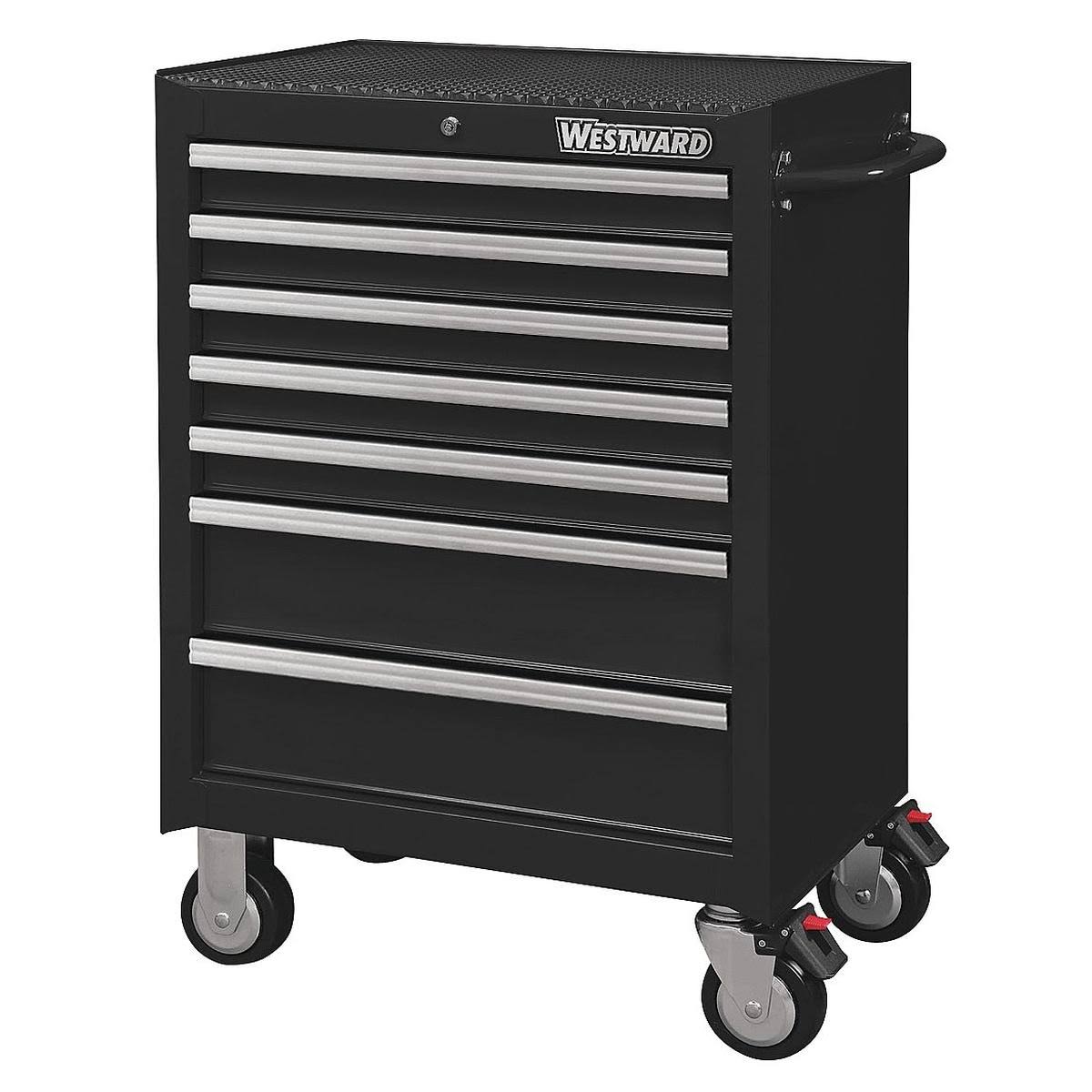 Black 7 Drawer Rolling Cabinet W834