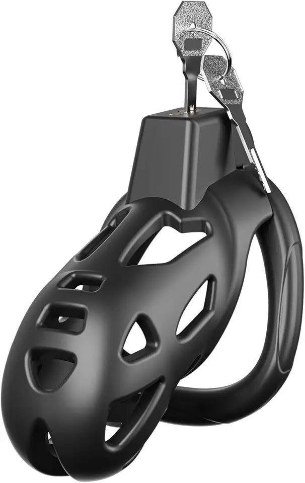 Large Chastity Cage with 5 Sizes Rings and Invisible Lock M3215