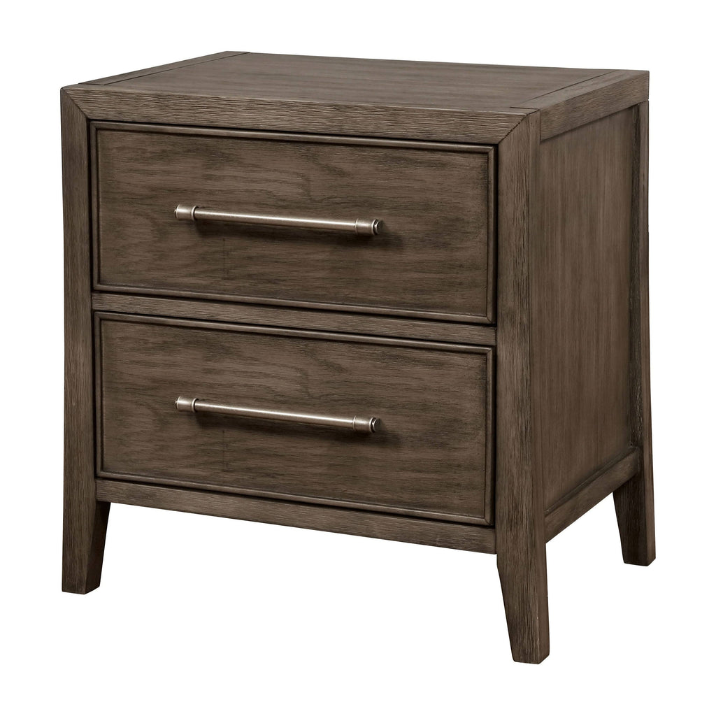 Grey Solid Wood 2-Drawer Nightstand C882872