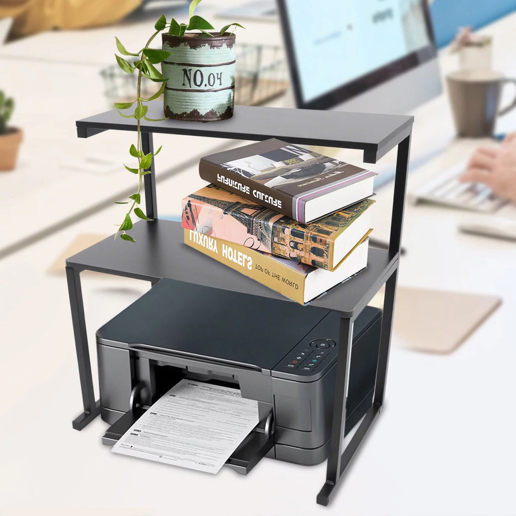 Black 3-Tier Printer Stand Storage Shelves J572
