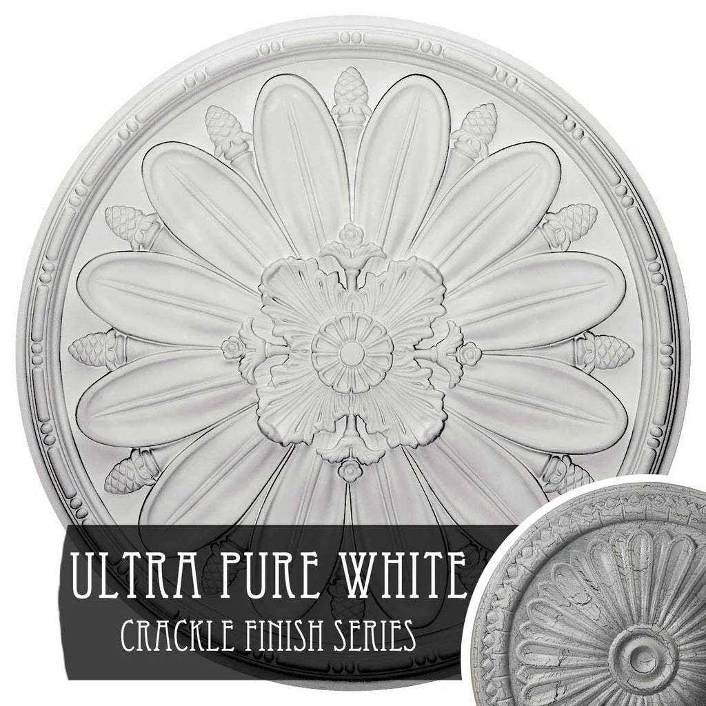 Ultra Pure White Crackle Ceiling Medallion X1898