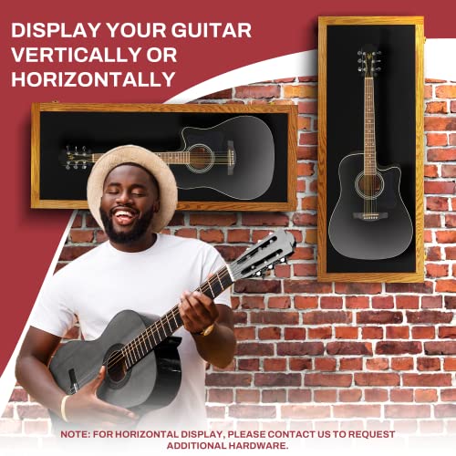 Natural Oak Acrylic Acoustic Guitar Wall Display Case W31169