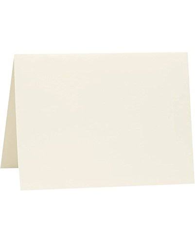 Folded Card 5 1/2 x 8 1/2 Natural White 100% Cotton 50 Qty J225