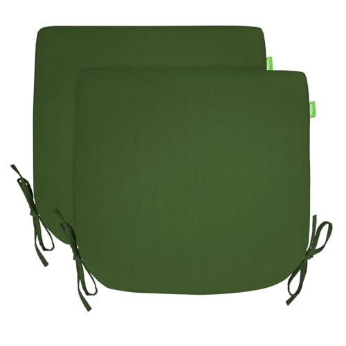 Outdoor Chair Cushions Set of 2 with Ties Water Repellant Fade Resistant I643341