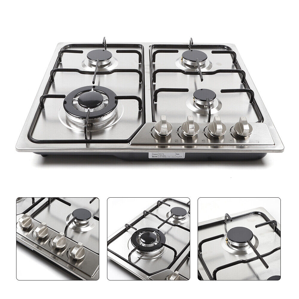 Stainless Steel Built-in Gas Cooktop 4 Burners Natural gas LPG K896