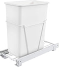 White 30-Quart Wire Bottom Mount Pullout Trash Can P897