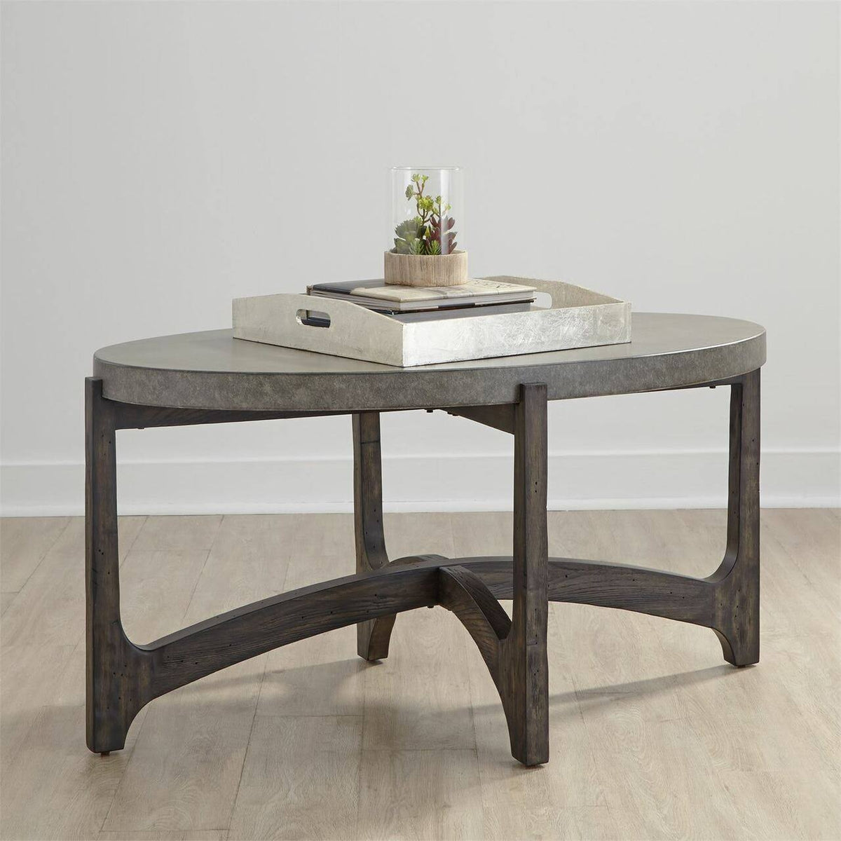 Dark Brown Oval Cocktail Table Q58323