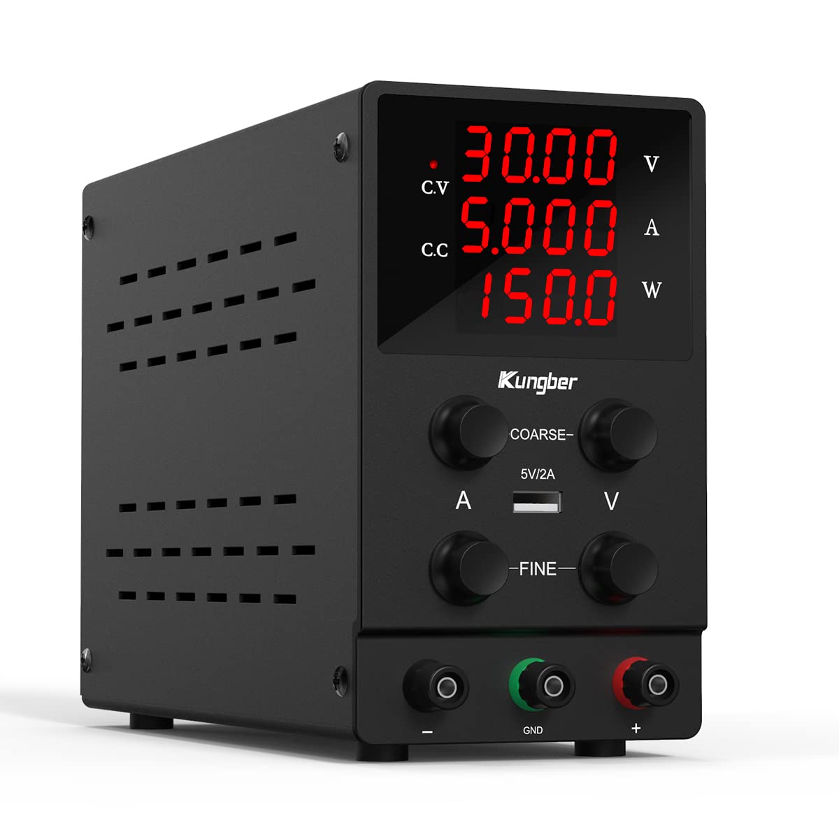 DC Power Supply Variable, 30V 10A Adjustable Switching Regulated Bench Power Supply with 4-Digits LED Display, USB Output, Alligator Leads Pack of 2 Z795981